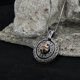 Kabbalah Amulet Pendant Supreme Protection Sterling Silver 925 & Gold 9K Ø0.74"
